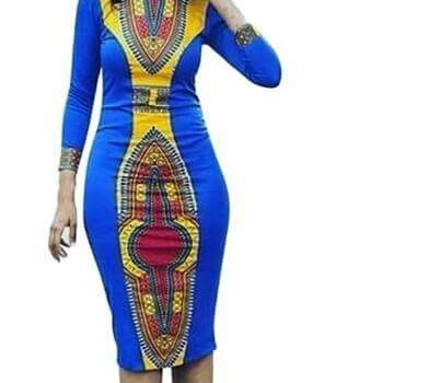 African Women Clothing Dashiki Geometric Printing African Dress Women Jupe Africaine Femme #2802