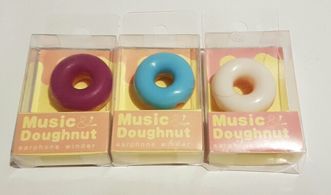 Korean Cute Kawaii Music Doughnut Earphone Winder 5 Colors Organizer Stationery Holder Korean Thread Office Organizing Tools