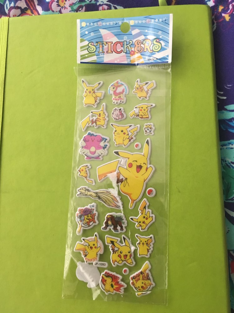 1pc cartoon anime Pokemon stickers for kids rooms Home decor Diary Notebook Label Decoration toy Pikachu 3D sticker random color
