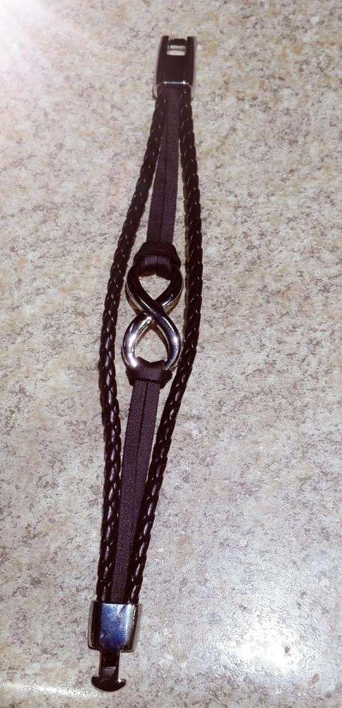 2016 New Arrival Silver plated Infinity Bracelet Bangle Genuine Leather Hand Chain Buckle friendship men women bracelet