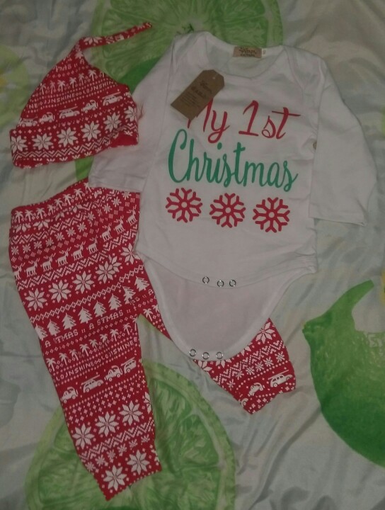 3pcs!!Newborn Baby Girl Clothes Set Xmas Christmas Baby Kids Girls Boys Long Sleeve Romper Top+Pant+Hat Clothes Set