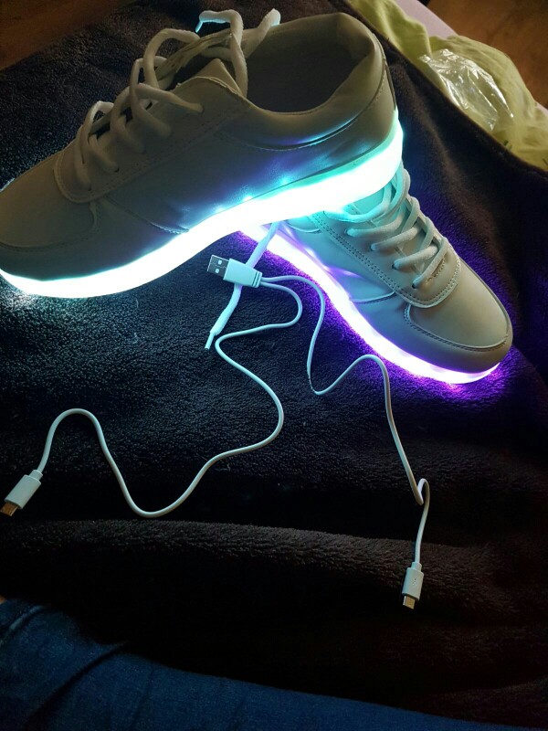 8 Colors LED Shoes For Adults Men Women Shoes Casual USB Rechargeable Luminous Light Shoes Black White