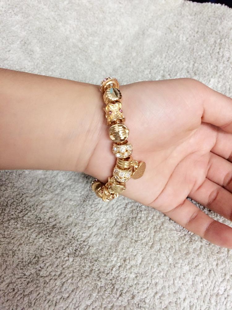 Vintage Heart Pendant Bracelet For Women 2016 Love Gold Charms Handmade Bracelets Bangles Crystal Beads Diy Jewelry Sbr160067
