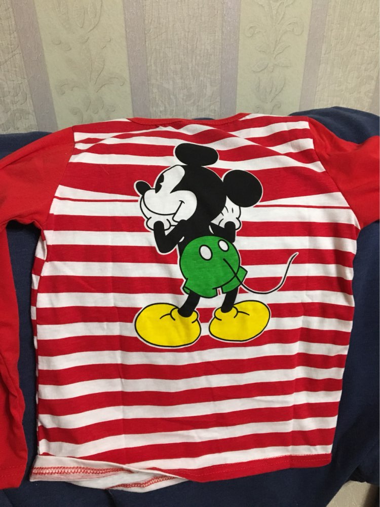 Autumn Winter Cotton Kids T Shirt Cartoon Mouse Mickey Long Sleeve Baby Boys Girls T-Shirt Children Pullovers Tee Boys Clothes