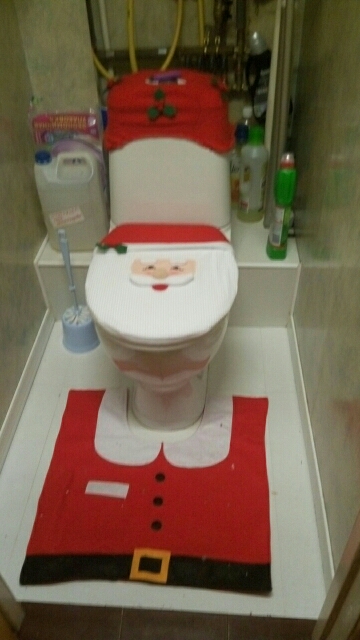 Happy New Year  3Pcs/set Christmas Decoration For Home Santa Toilet Seat Cover & Rug Bathroom Se Santa Claus Christmas Ornament