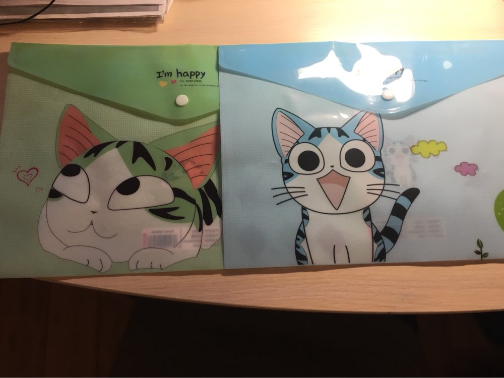1 Pcs Cute Cheese Cat PVC A4 File Folder Document Filing Bag Stationery Bag School Office Supplies