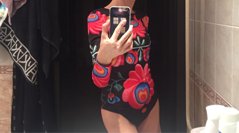 Gagaopt 2016 New Autumn Women Bodysuits Print Flower Sexy Club Jumpsuits Long Sleeve Bodycon Sheath Bodysuit Elastic Heyoungirl