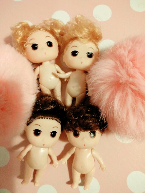 2016 Hot 9cm Mini Ddung Dolls with Brown Bun Hair Baking Mold Dolls Girl Toys for Kids Present Gift Mini Dolls