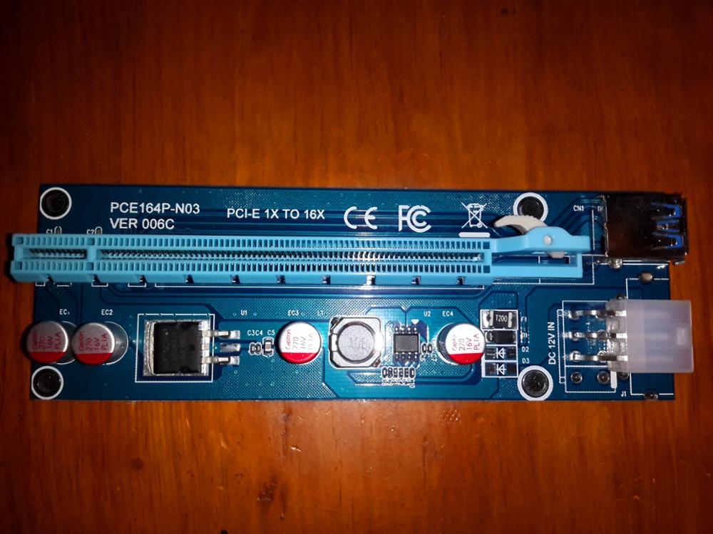 PCI-E PCI E Express 1X to 16X Riser Card +USB 3.0 Extender Cable SATA 15 Pin-6Pin Power Cable 60CM for bitcoin mining