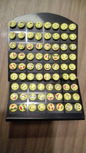 Cute 36 pairs Round Yellow Happy Face Emoji Stud Earrings Funny Smiley Earring For women Girl Christmas Gift