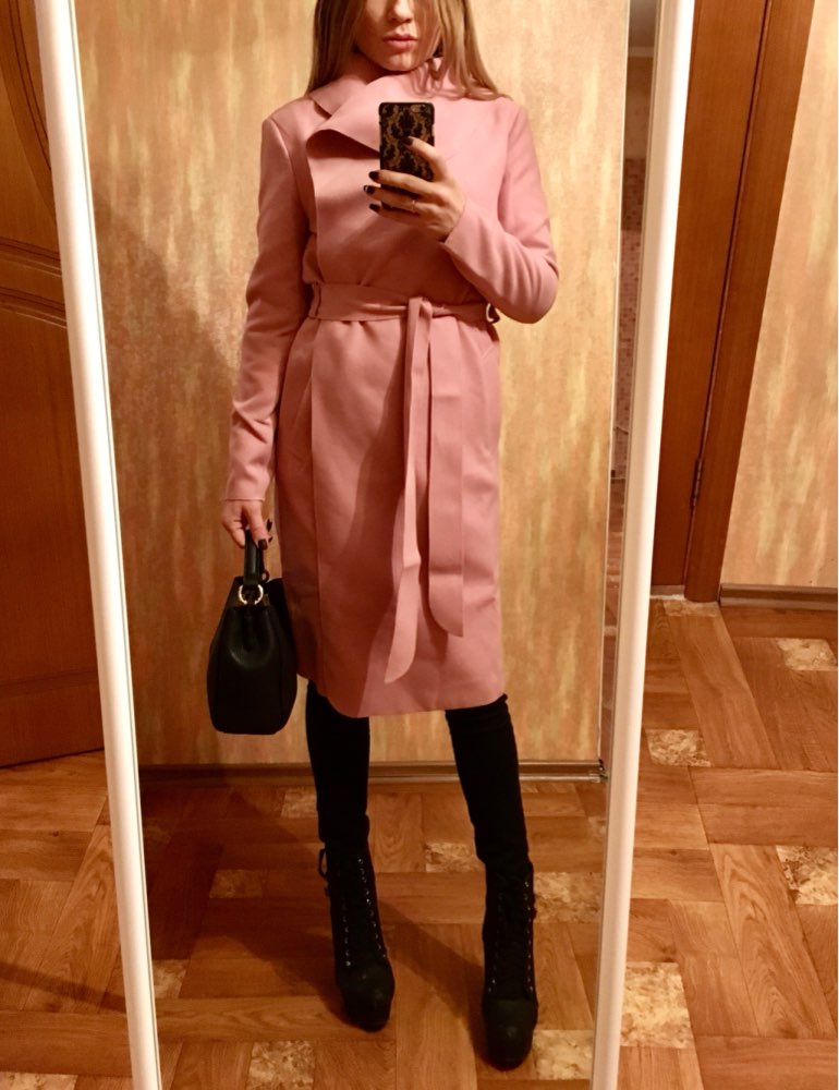 Simplee Black ruffle warm winter coat Women turndown long coat collar overcoat female Casual autumn 2016 pink outerwear