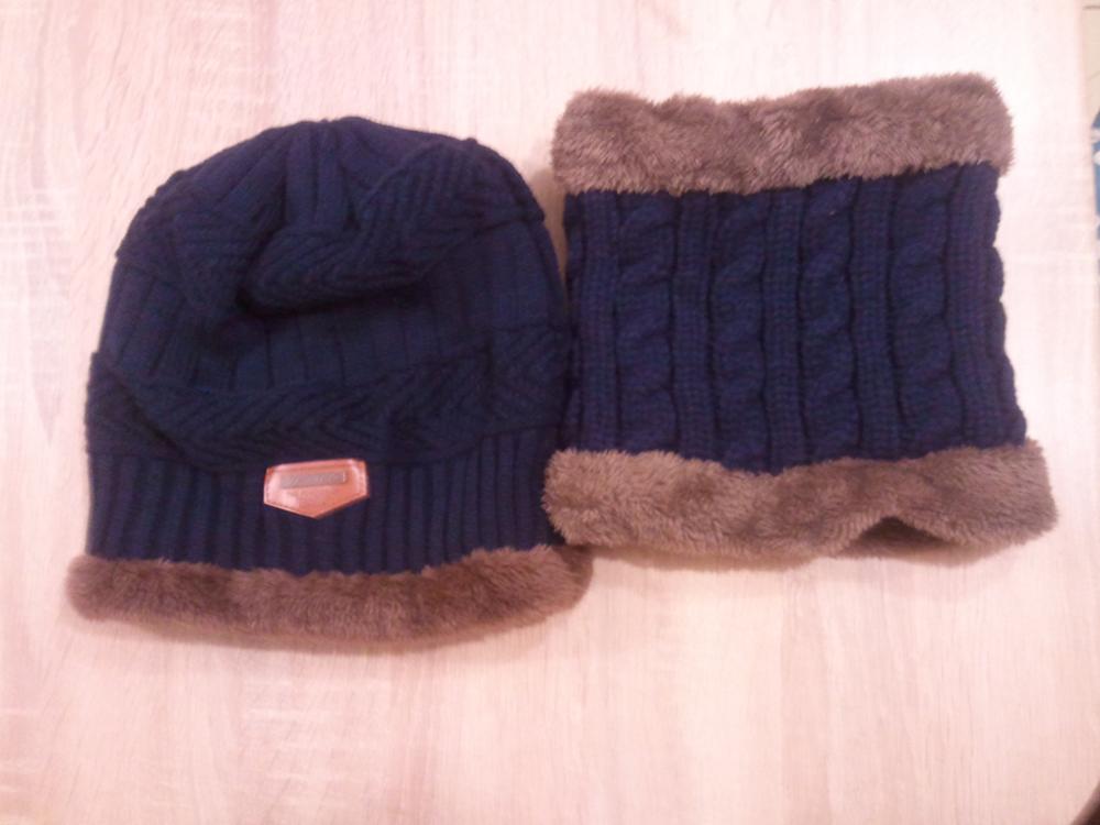 2pc/set  Warm Men 016 Winter Hats Collars Beanie Hat  Knitting Wool Hat  Knitted Caps Outdoor Sport Warm
