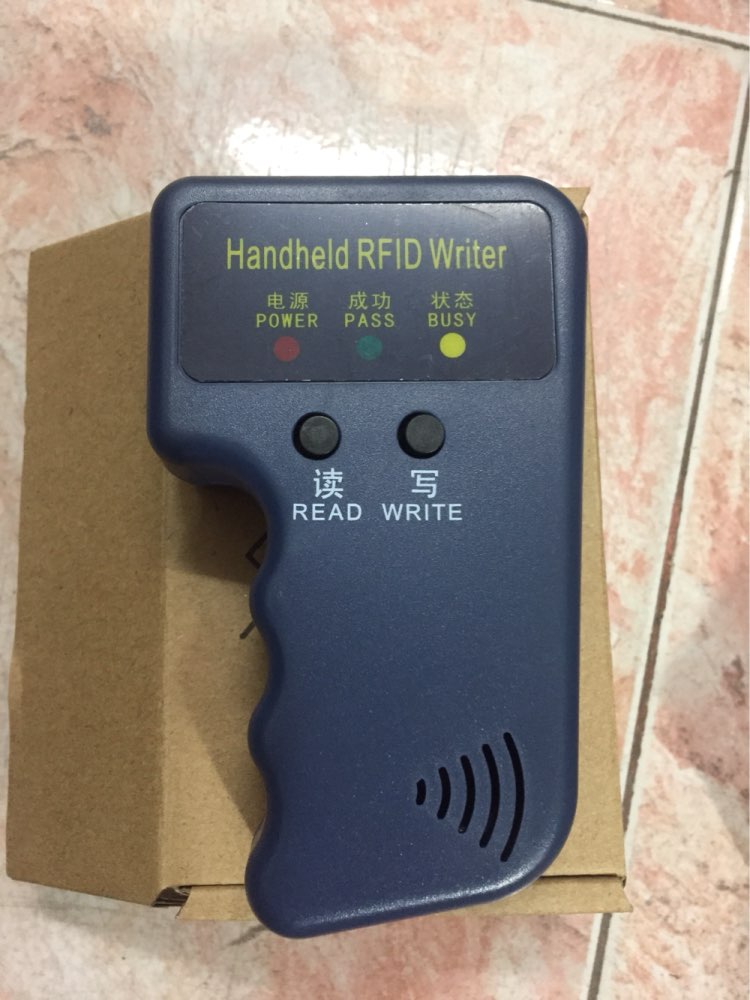 Handheld 125KHz EM4100 TK4100 RFID Copier Writer Duplicator Programmer Reader + 5pcs EM4305 T5577 Rewritable ID Keyfobs Tags