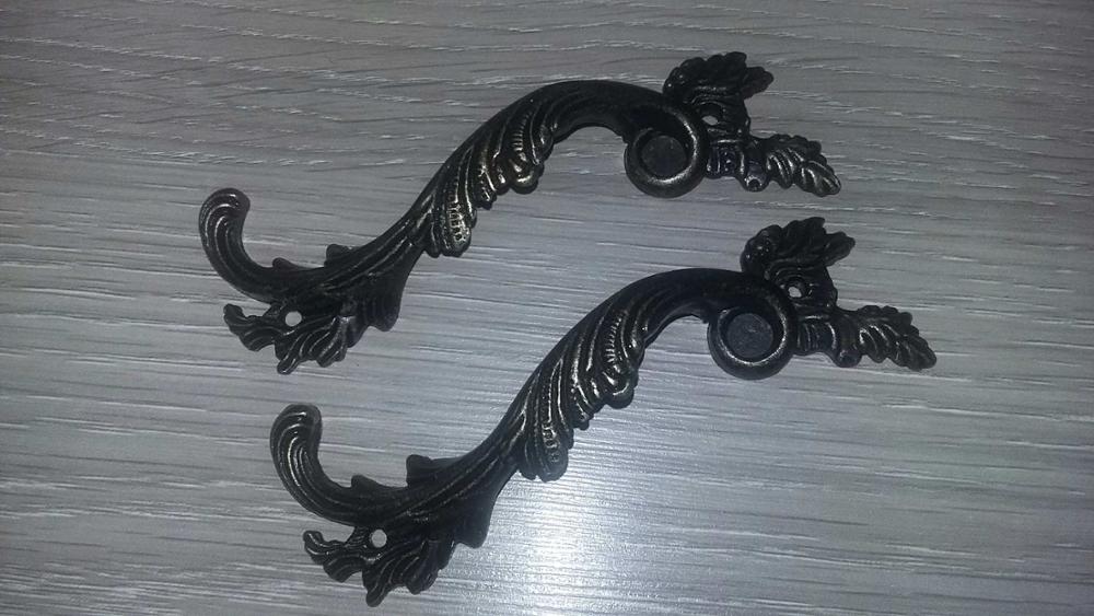 Leaves Striped Carved Handle, Kitchen Handle ,Cabinet Drawer Handle ,Door Knobs Handle Bronze Tone,1PC